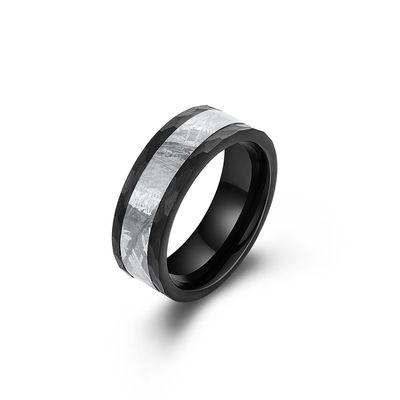 Tungsten Meteoriet Ring Mensen Bruidsband Unieke Verklaring Ring handgemaakte sieraden