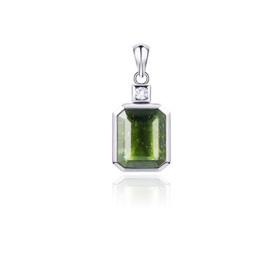 925 Sterling zilver Echt Moldavite hanger Moldavite meteoriet sieraden Smaragd