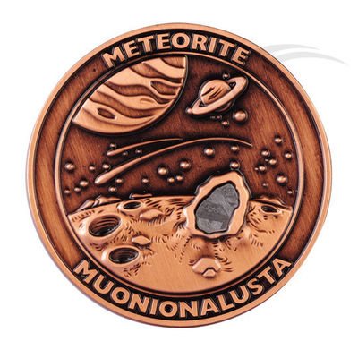 Ruimte reizende meteoriet Muonionalusta Metalen munt verzamelbare 40mm God koper