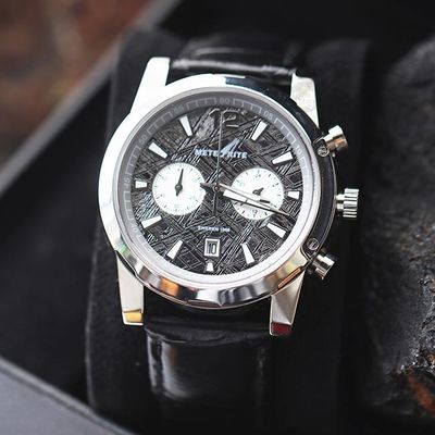 Sport Style Mens Meteoriet Horloge 30mm Meteoriet Dial Gun Plated Sapphire Crystal