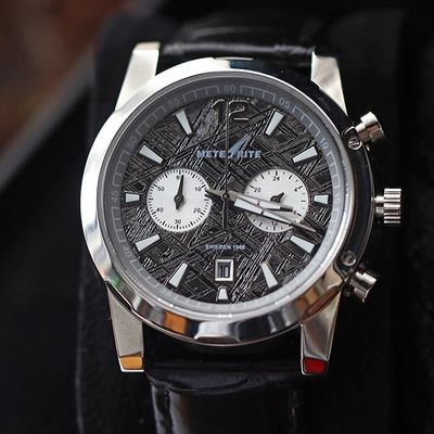Sport Style Mens Meteoriet Horloge 30mm Meteoriet Dial Gun Plated Sapphire Crystal