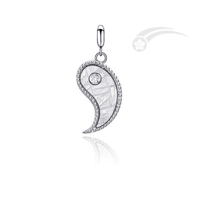 925 Sterling Silver Tai Chi Meteorite 2 in 1 Hanger 13*20 mm Sieraden