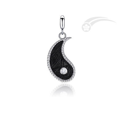 925 Sterling Silver Tai Chi Meteorite 2 in 1 Hanger 13*20 mm Sieraden