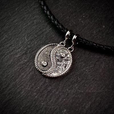 925 Sterling Silver Tai Chi Meteorite 2 in 1 Hanger 13*20 mm Sieraden