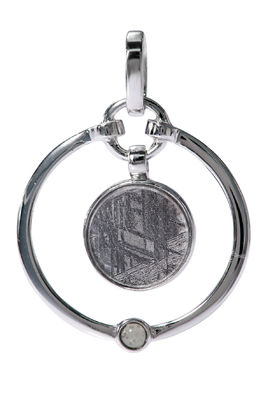 Verplaatsbare meteoriet 925 Sterling zilver rond hangertje Muonionalusta