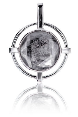 Interstellaire meteoriet 925 Sterling zilveren hanger 15 mm rond