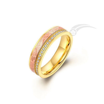 Kubische Zirconia en Meteoriet Tungsten Band Ring