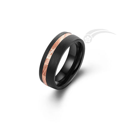 Tungsten meteoriet ring trouwband met 2 mm meteoriet ring