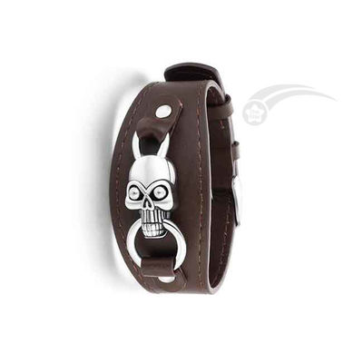 Meteorite Echte Lederen Armband Roestvrij Staal Verstelbare Grootte Lengte 19-22cm