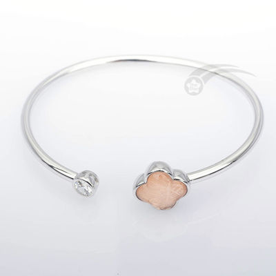 Vrouwelijke klavervorm van echte meteoriet Armband 925 Sterling zilveren armbanden