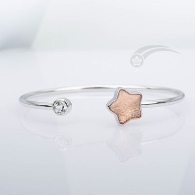 Modieus 925 Sterling zilver meteoriet manchet Armband Stervorm