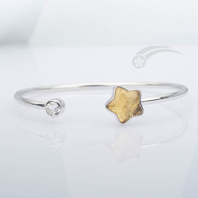 Modieus 925 Sterling zilver meteoriet manchet Armband Stervorm