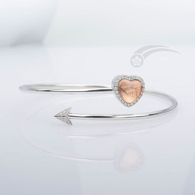 Muonionalusta Meteoriet Armband Hart Cupido's pijl Armband 58mm Diameter