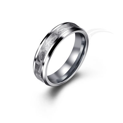 Klassieke meteorietring Muonionalusta Inlay Wolframband Ring