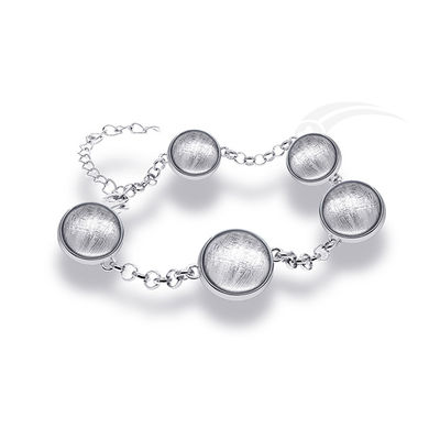 Uitstekende meteoriet 925 Sterling zilveren bal Armband Meteorieten handgemaakte sieraden