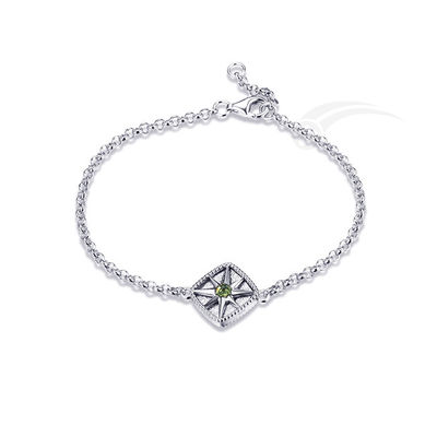 WidmanstäTtens Patroon Meteoriet 925 Sterling zilveren armband mooie vrouwen