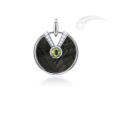 Lady Meteorite 925 Sterling Silver Liefdes slot hanger met natuurlijke Moldavite
