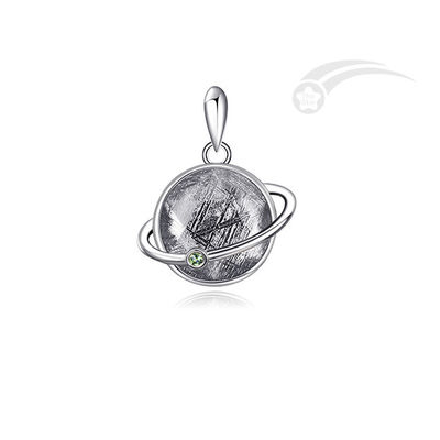 Planet Meteorite 925 Sterling zilveren hanger met de schoonheid van meteorieten
