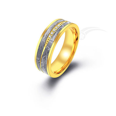 8mm gegraveerde meteoriet juwelen ringen moderne ronde comfort fit hoge duurzaamheid