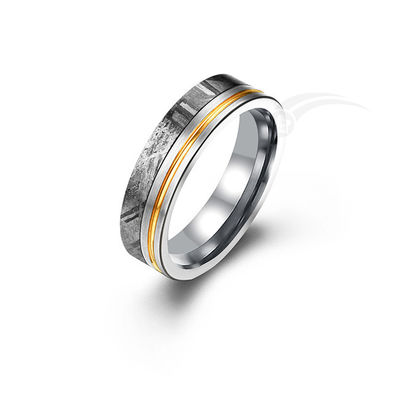 Circulaire Limited Edition Meteoriet trouwring Natuurlijk Grijs Modieus