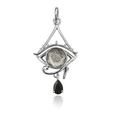 Unieke meteoriet 925 Sterling zilveren hanger met ongeëvenaard WidmanstäTten patroon