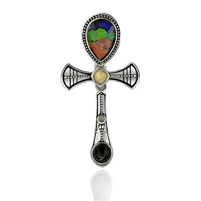 Exclusieve Meteorite 925 Sterling zilveren hanger met WidmanstäTten patroon