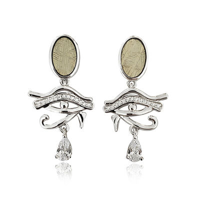 Handgemaakte meteoriet oog van Horus Sterling zilver hanger vervaagwerend