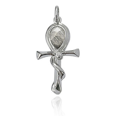 6*9 Traandruppel ijzeren meteoriet 925 Sterling zilveren kruis hanger handgemaakt