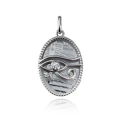Uitstekende ijzeren meteoriet 925 Sterling zilveren oog van Horus hanger