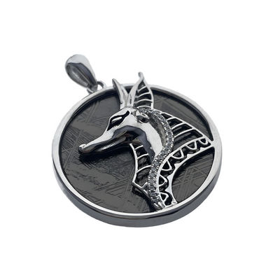 925 Sterling zilver ijzer Anubis Meteoriet hanger sieraden Mens exclusieve stijl